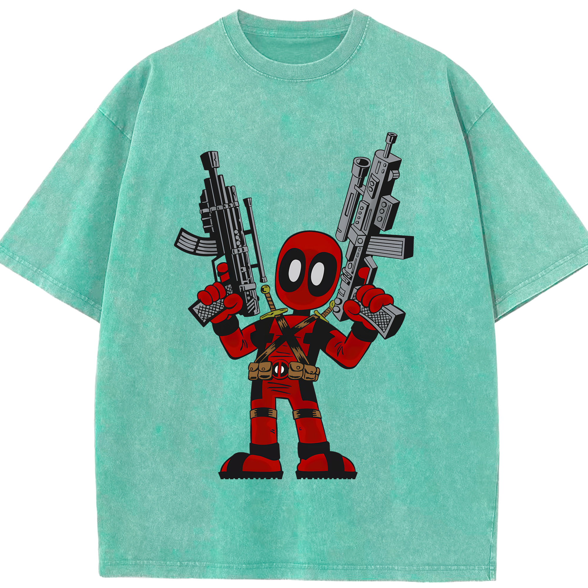 （画像用） Deadpool デッドプール 綿100% ヴィンテージ風 半袖Tシャツ（フロントプリント）
